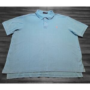 Ralph Lauren Men’s 3XB Aqua Polo Shirt Big & Tall Collegiate Heritage Preppy